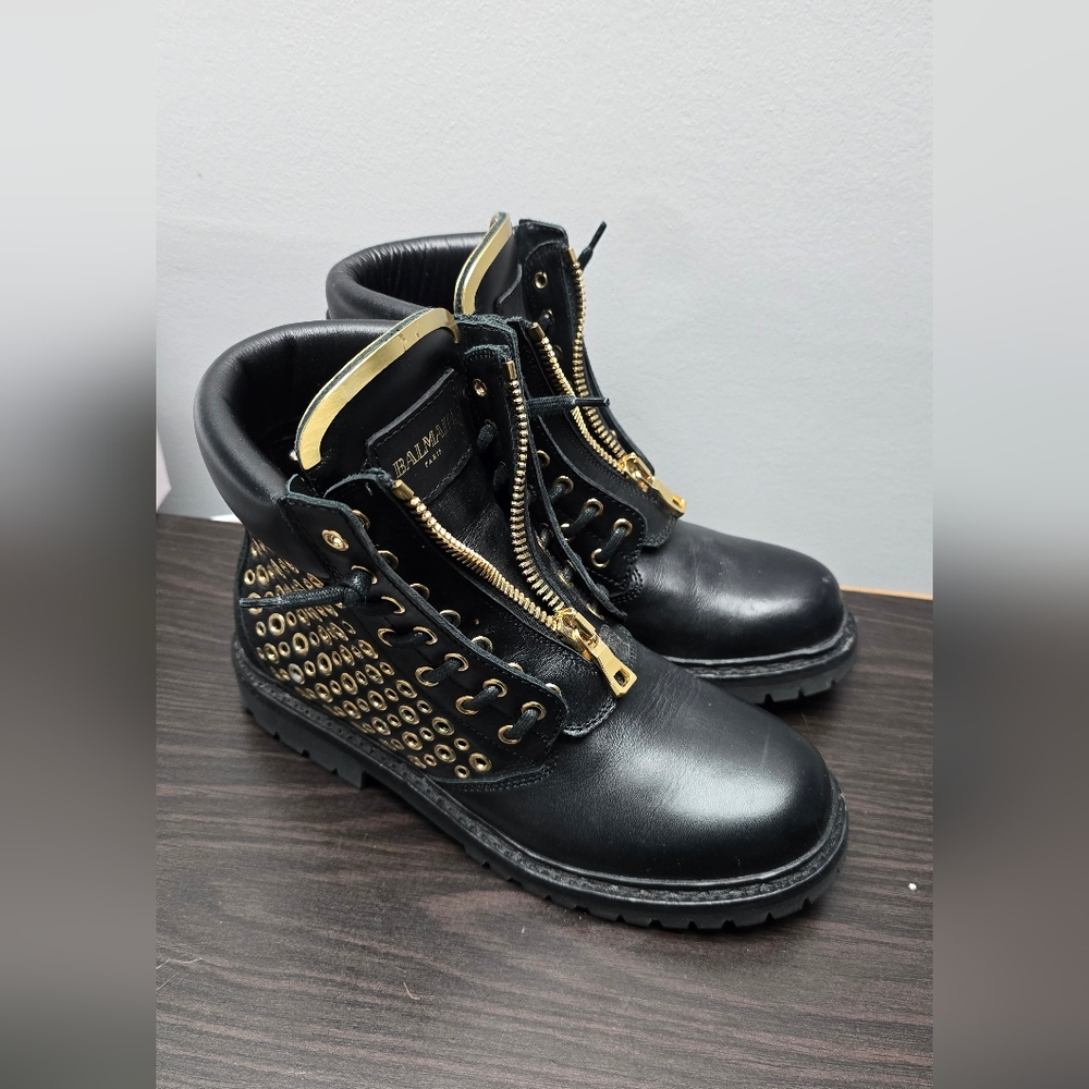BALMAIN Black Combat Boots - Picture 6 of 6